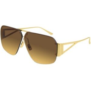 BOTTEGA VENETA BV1065S gold Brown aviator sunglasses for men/women Authentic New